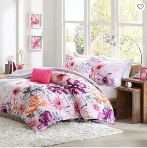 NEW! Intelligent Design Ashley 5PC Floral Comforter Set Full/Queen Pink